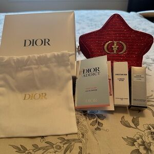 Dior Red Star Cosmetic Pouch Collection Bundle